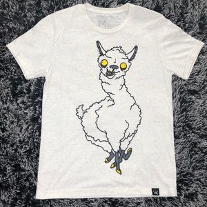Crazy llama with shark teeth Choonimals shirt.